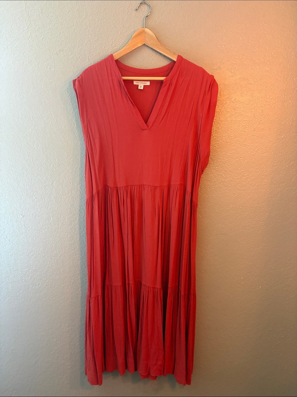 Free assembly coral maxi dress